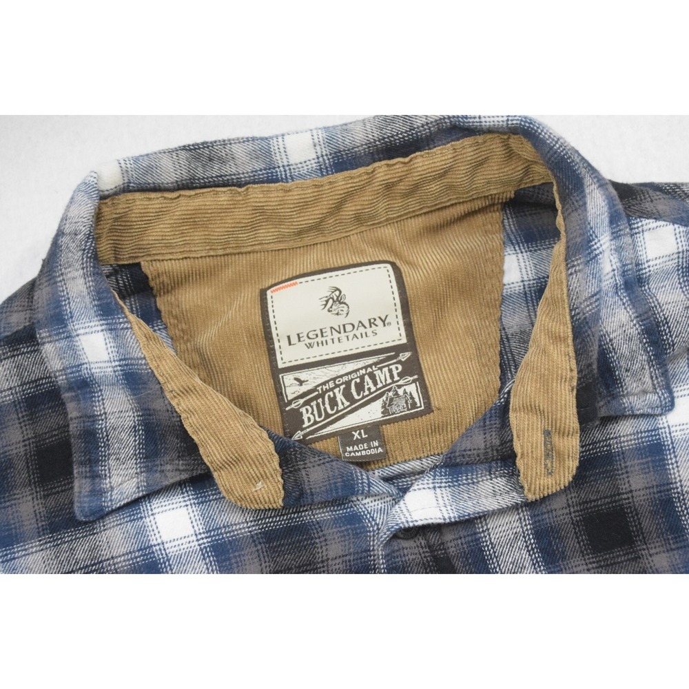Legendary Whitetails Buck Camp Flannel Shirt Plaid Long Sleeve Button Up Mens XL - Picture 7 of 10